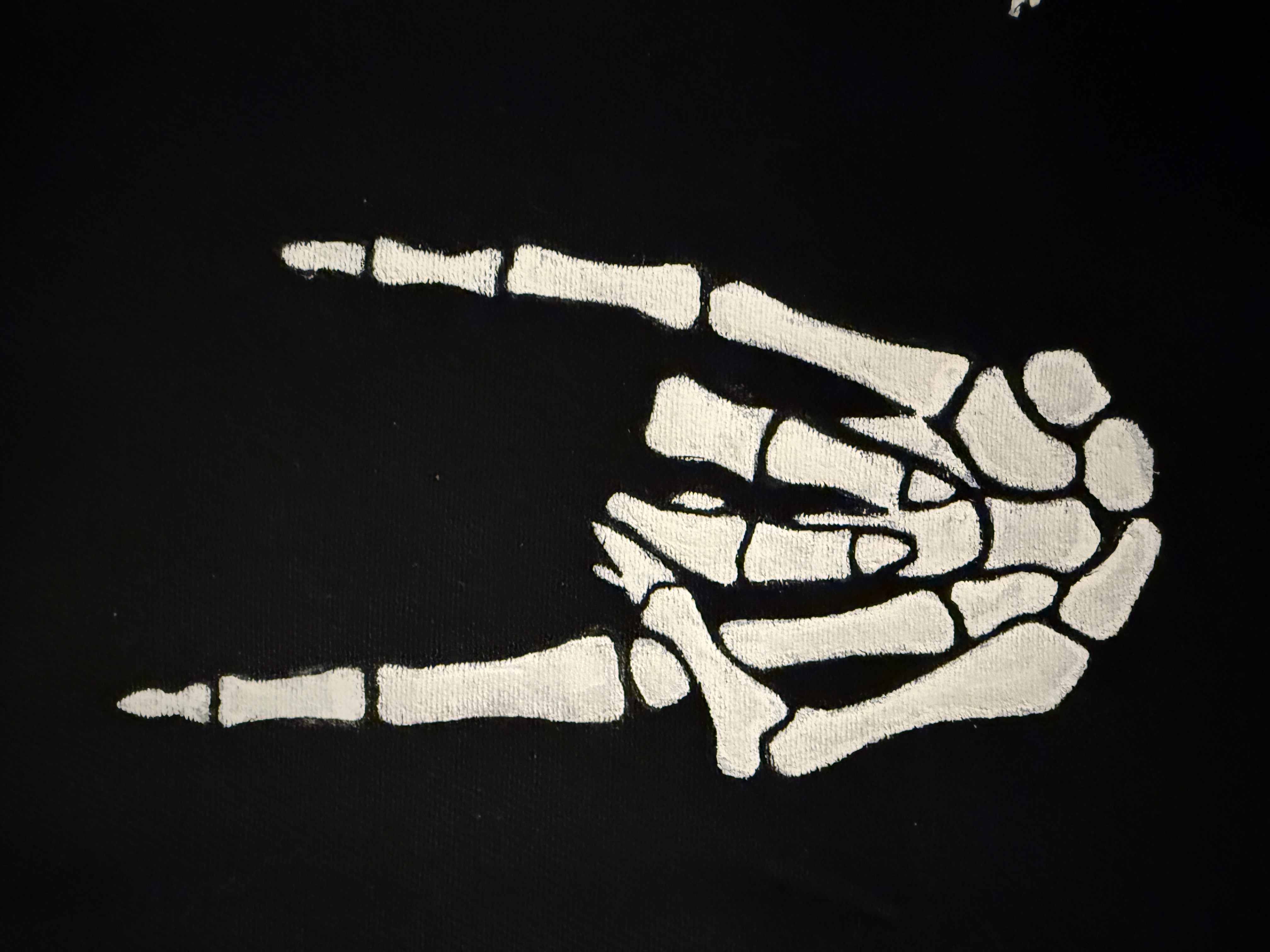 Skeleton Hand Print - Black